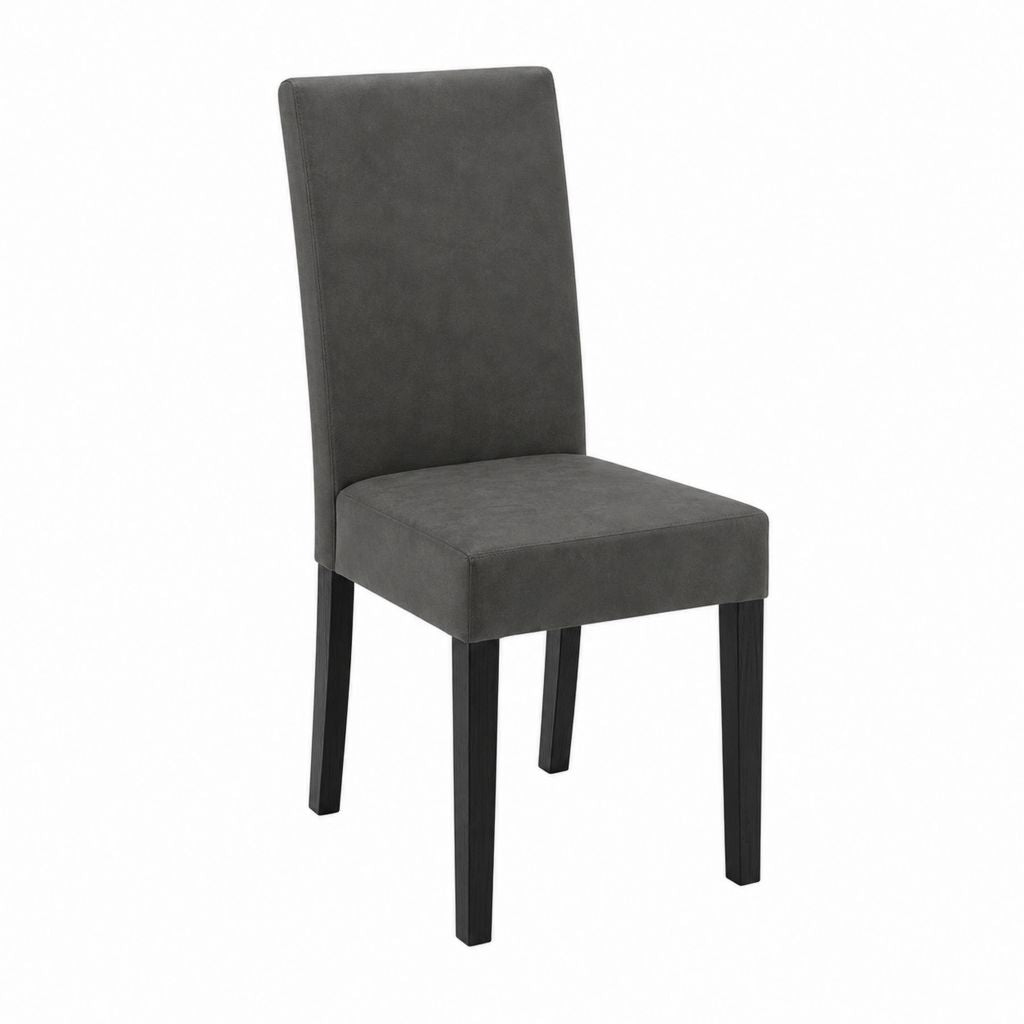 Esszimmerstuhl Dunkelgrau Mikrofaser Rechteckige Sitzfläche 45 x 60 x 100 cm