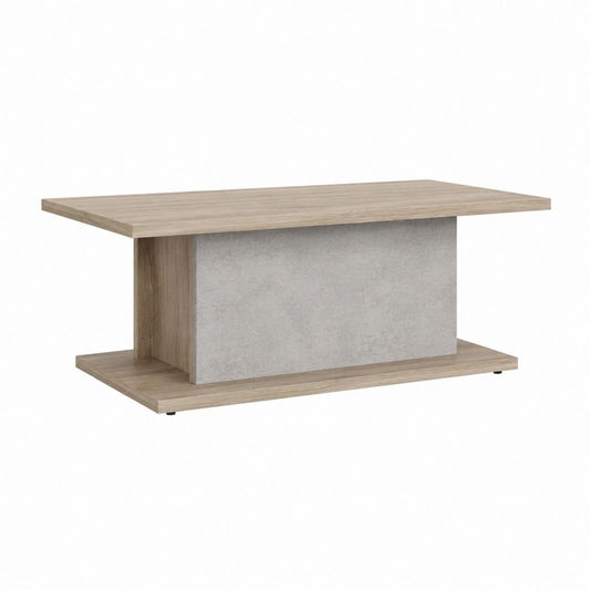 Couchtisch rechteckig Eichefarben und Betonoptik Spanplatte 90 x 50 x 45 cm