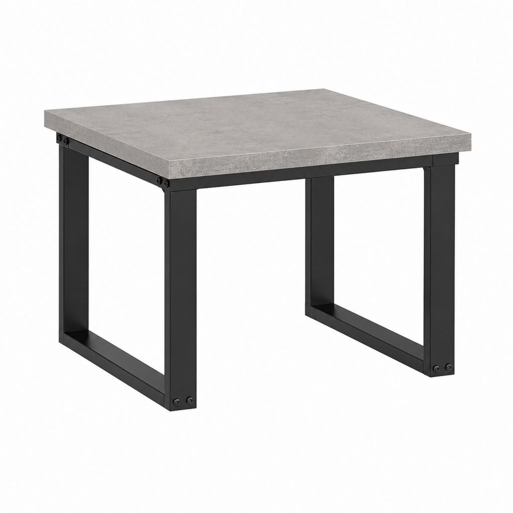 Couchtisch Grau Schwarz Spanplatte Stahl quadratisch 60 x 60 x 45 cm
