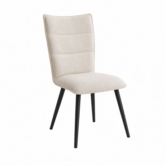 Esszimmerstuhl Beige mit Polyesterbezug und Stahlbeinen 46 x 58 x 98 cm